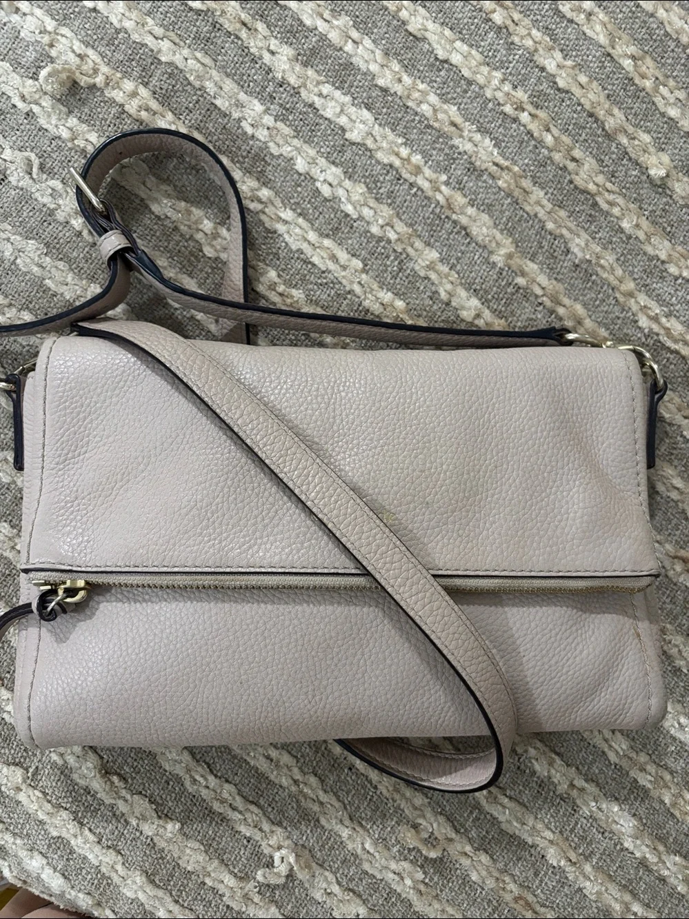 Kate Spade Leila Mini Crossbody Pebbled Leather Fold-Over‎ Crossbody Bag